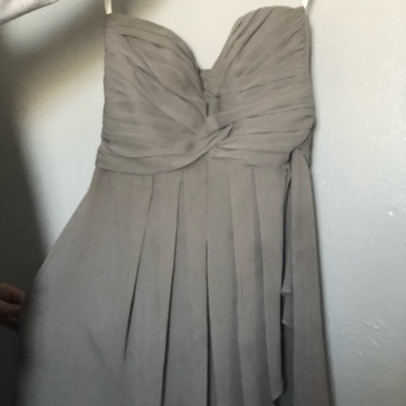 Light Gray Bridesmaid Dress (Size 4) Worn Once! - Picture 2 of 5